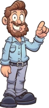 mr. pedia standing and pointing to text